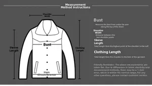 Guida alle taglie per parka invernale da uomo con spalle, torace, maniche e la lunghezza