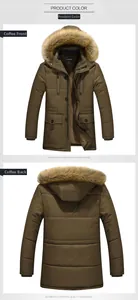 Vista frontale e posteriore di un parka invernale marrone con cappuccio in ecopelliccia