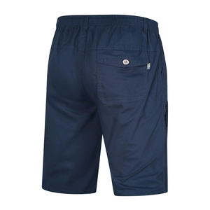 Pantalones cortos tipo cargo de verano para hombre en azul marino con cintura elástica