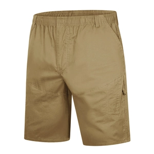 Pantalones cortos tipo cargo caqui para hombre con cintura elástica y varios bolsillos