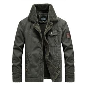 Giacca Cargo Invernale da Uomo con Fodera in Pile Caldo Colletto in Sherpa Cotone Imbottito Giacca a Vento Militare All'aperto Cappotto