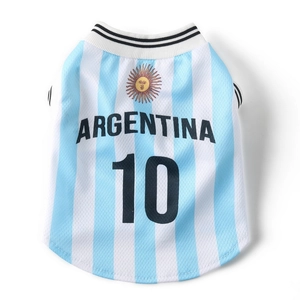 Breathable Mesh Pet Soccer Jersey Sporty Dog T-Shirt Athletic Apparel For Small Medium Large Dogs Soccer World Cup Style