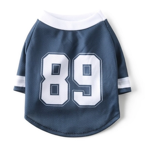 Navy mesh dog jersey with white number 89 print for 2026 World Cup sports style