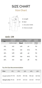 Detailed size chart for women's plus size lace robe with metric measurements in centimeters