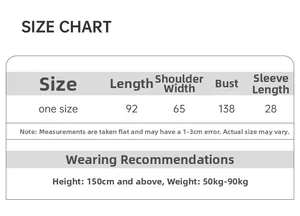 Size chart for women satin sleepwear with detailed measurements and fitting suggestions