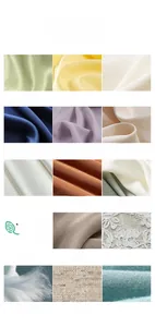 Detail display of 14 high-quality fabrics including silk and cotton for luxury robes