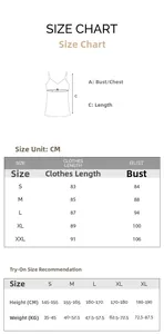 Detaillierte Größentabelle für Damen Satin-Chiffon-Bademantel mit Maßen in CM