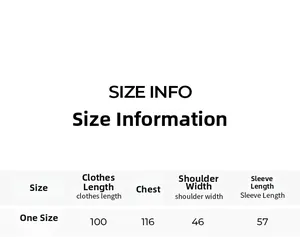 Detailed size chart for women's satin robe showing chest, length, and sleeve measurements