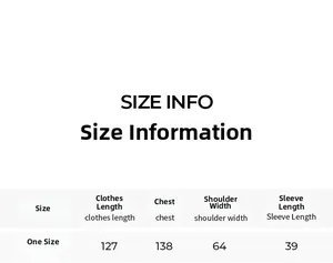 Detailed size chart for women's satin floral robe including length and chest measurements