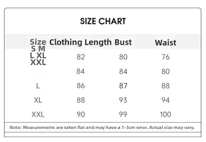 Tableau des tailles détaillé pour peignoir en soie glacée pour femme de S à XXL