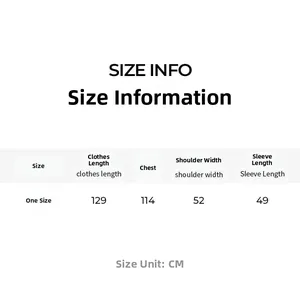 Detailed size chart for women leopard print satin robe with length and chest measures