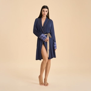 Luxury Satin Bathrobe For Women Long Sleeve Shawl Collar Retro Embroidery Nightgown With Belt Loose Sleepwear Loungewear