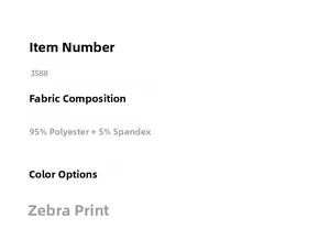 Detailed material specifications for zebra print robe with 95% polyester and 5% spandex