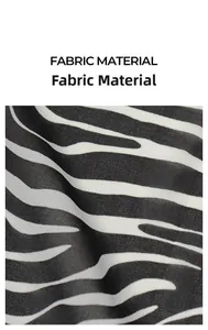 Detailed close-up of zebra print chiffon fabric showing fine texture and pattern
