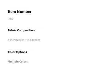 Size chart showing fabric details with 95% polyester and 5% spandex for the floral robe