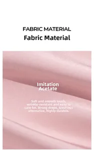 Detail of pink faux acetate fabric with smooth satin texture and wrinkle resistant drape