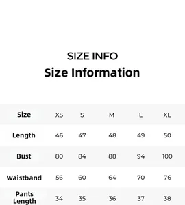 Tableau des tailles détaillé pour l'ensemble de lingerie avec mesures complètes du XS au XL