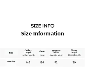 Detailed size guide table with measurements for luxury feather trimmed long bridal robe