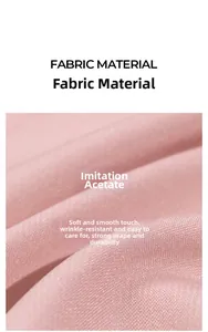 Detail of pink acetate satin fabric showing smooth texture and wrinkle resistance