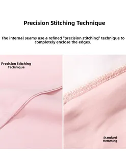Detail showing high-quality French Seam vs ordinary overlock on pink pajamas