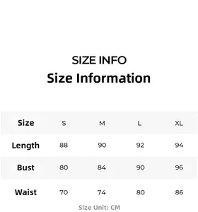 Size guide table for luxury women robe showing length, bust and waist measurements in CM