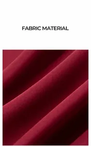 Detailed macro view showing the premium wine red fabric texture and soft drape of the nightgown