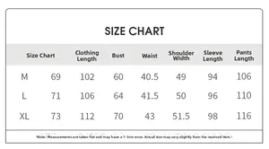Tableau détaillé des tailles pour pyjamas en satin femme incluant mesures M, L et XL