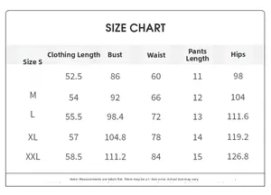 Tableau des tailles détaillé pour pyjama en soie femme avec mesures de S à XXL