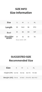 Guide des tailles pour nuisette en satin avec mesures du buste et de la longueur