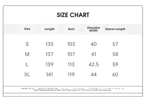 Guide des tailles pour peignoir long sexy en dentelle avec mesures de longueur et buste