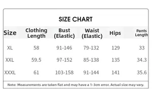 Detailed size guide for plus size ice silk pajamas including XL to 3XL measurements