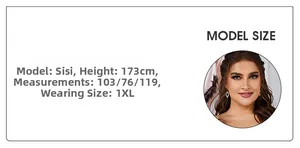 Size chart detail showing 1XL fit model measurements for ice silk plus size sleepwear