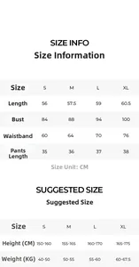 Guide des tailles détaillé pour ensemble pyjama femme en dentelle et short