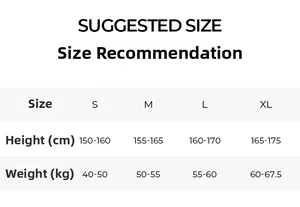 Tableau des tailles pour pyjama dentelle femme couvrant 150-175cm et poids de 40-67,5kg