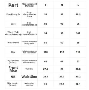 Size chart for summer ice silk pajamas showing measurements for S, M, and L sizes