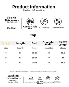 Size guide for women's knit robe showing measurements for length, bust, and washing care info
