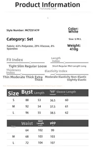 Detailed size chart for heart jacquard knit pajama set showing top and bottom measurements