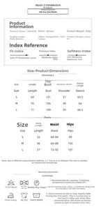 Detailed size chart with measurements and fabric specs for pink leopard pajama set