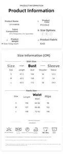 Tableau des tailles détaillé pour pyjamas en tricot avec mesures et conseils d'entretien