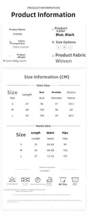 Guide des tailles détaillé pour ensemble pyjama femme en pur coton avec mesures précises