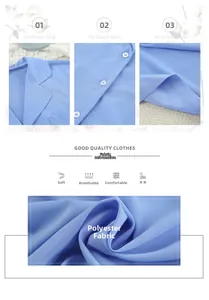 Close-up of soft sky blue chiffon fabric with white buttons and clean seam detailing