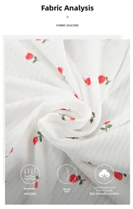 Detail of ribbed knit fabric featuring a white background and red floral rose patterns