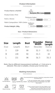 Guía de tallas detallada e instrucciones de lavado para camisón de algodón 100%