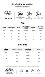 Guide des tailles pour pyjama femme à motif cœur montrant mesures haut et bas
