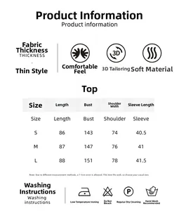 Detailed size guide for women's knit robe showing length, bust, and washing instructions