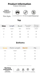 Guide des tailles pour pyjama femme avec mesures détaillées du haut et du bas en centimètres