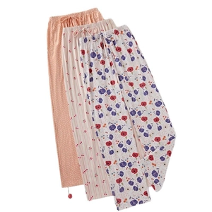 Women's 3-pack floral pajama pants with elastic waist and stylish drawstring closure