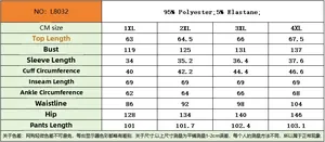 Size chart for V-neck lace pajamas set with detailed measurements and fabric composition