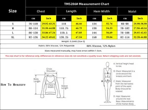 Detailed size chart for TM5286 summer maxi dress with measurements and fabric composition