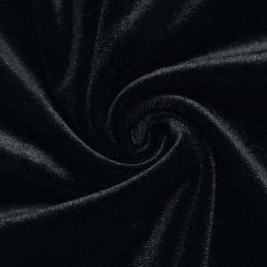 Macro shot of high-quality black velvet fabric texture with pearlescent sheen details